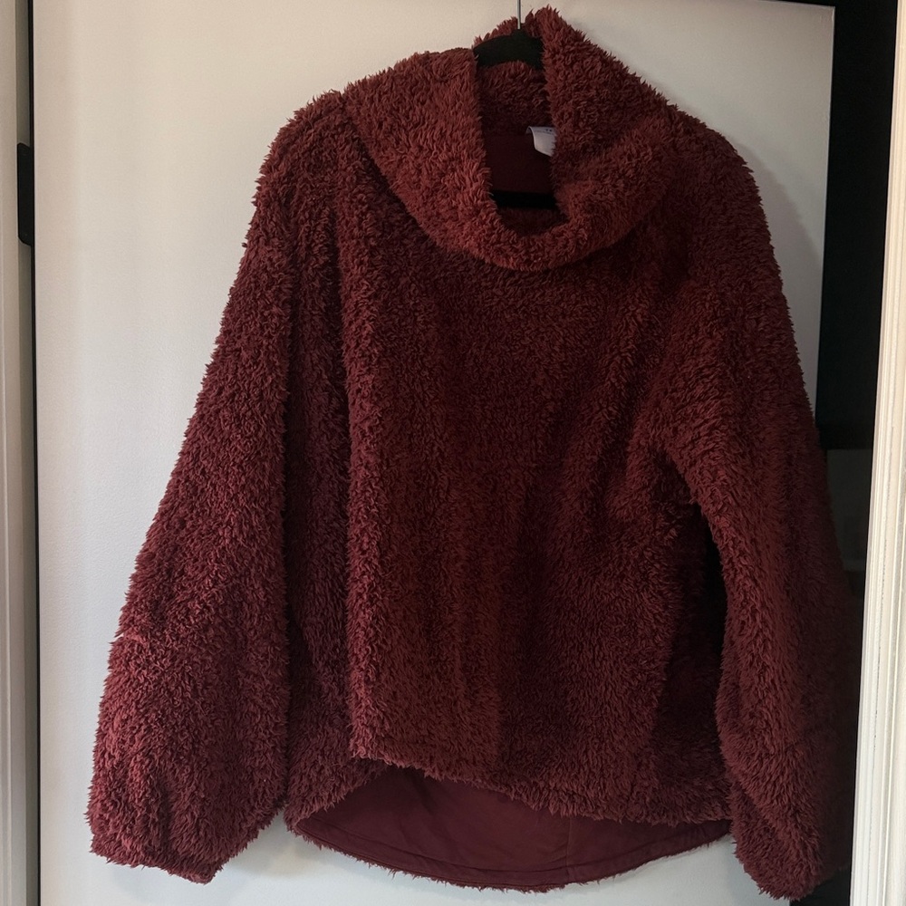 Cozy Burgundy Fleece Pullover